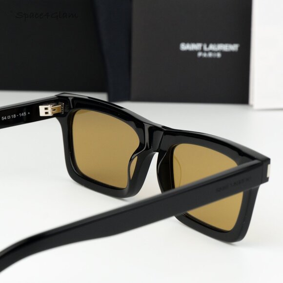 Saint Laurent Women Sunglasses Black Yellow Rectangle SL461 BETTY 008 BRAND NEW main image 6